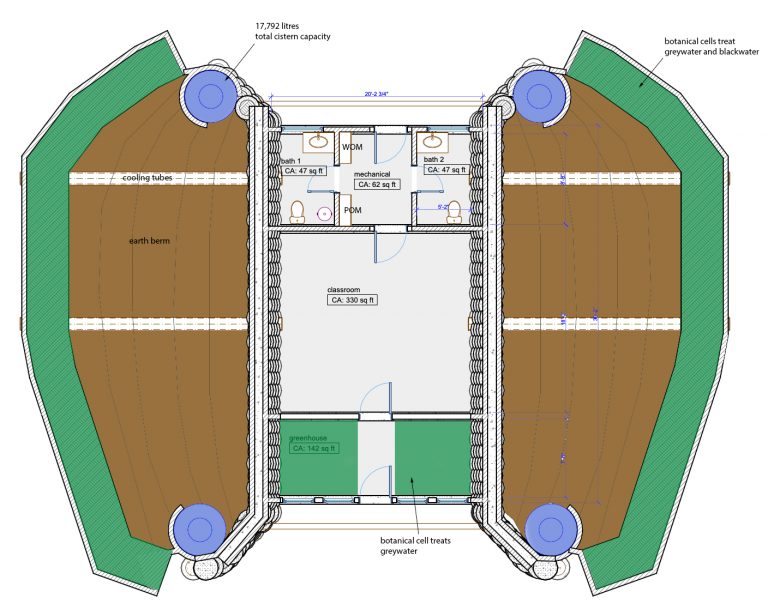Floor plan of the Guanacottawa Art School in El Salvador