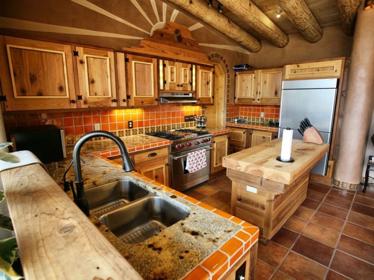 Kitchen inside a Montana Biotecture home