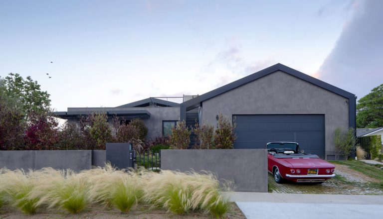 Morningside Remodel street elevation with garage and front garden